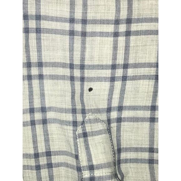 Billy Reid Mens Blue/Gray Plaid Check Button Front Shirt Italy Sz Large Standard - Picture 7 of 7